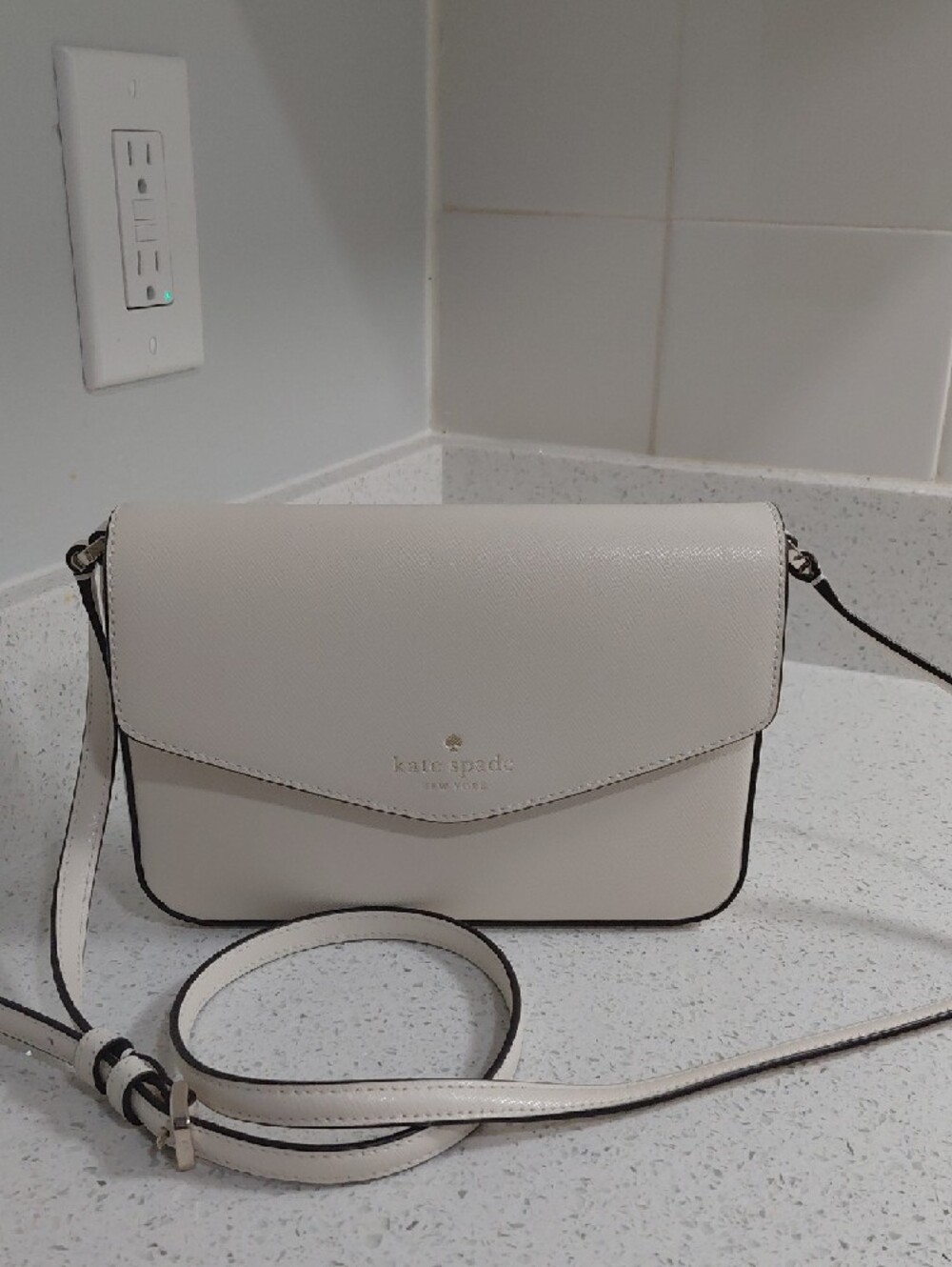 kate spade Cream Crossbody with Gold Logo Detail - Picture 8 of 8